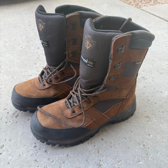 Men's Herman Survivors Brown Leather Round Safety Toe Work Boots Size 9 Wide - Picture 3 of 14